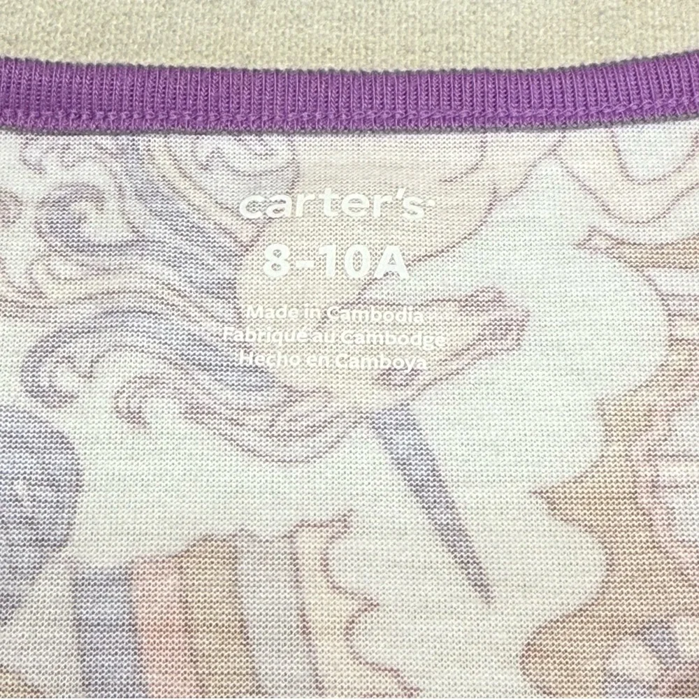 Carter’s Colorful Unicorn Print Girls Pajamas - Size 8-10A